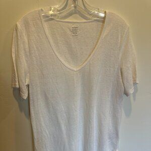 Old Navy White V Neck Relaxed Short Sleeve T Size M